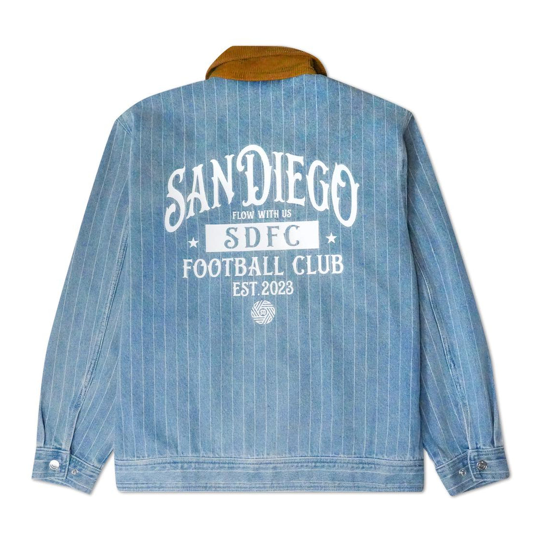 Pinstripe Denim Jacket
