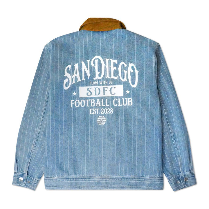 Pinstripe Denim Jacket