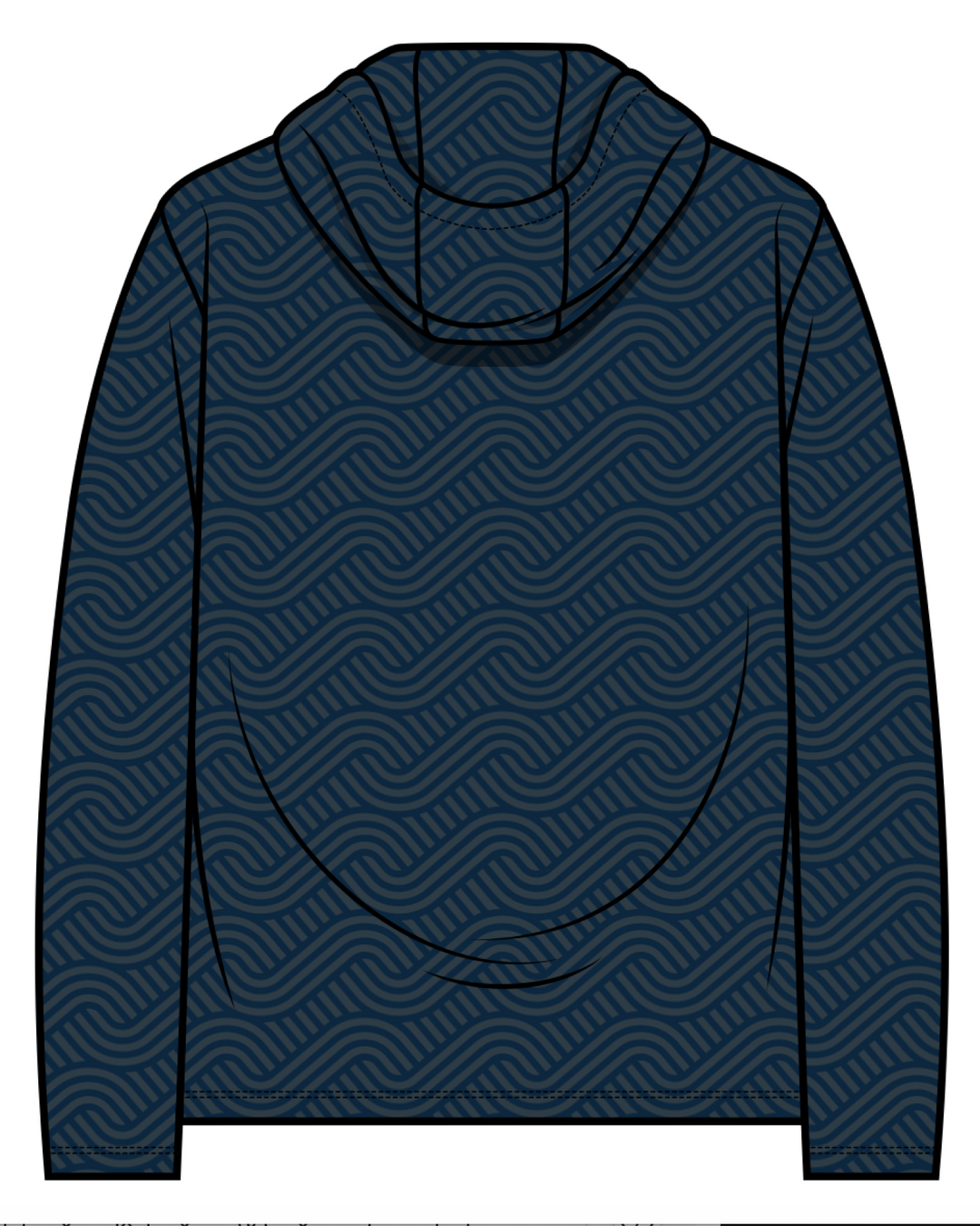 SDS Navy Flow Pattern Hooded LS