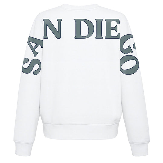 Women's Oversized White Crewneck