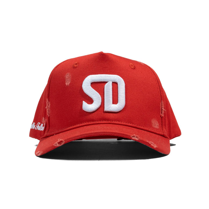 LBF Distressed SD Snapback Red