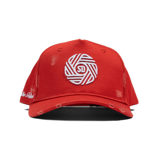 LBF Distressed Flow Snapback Red