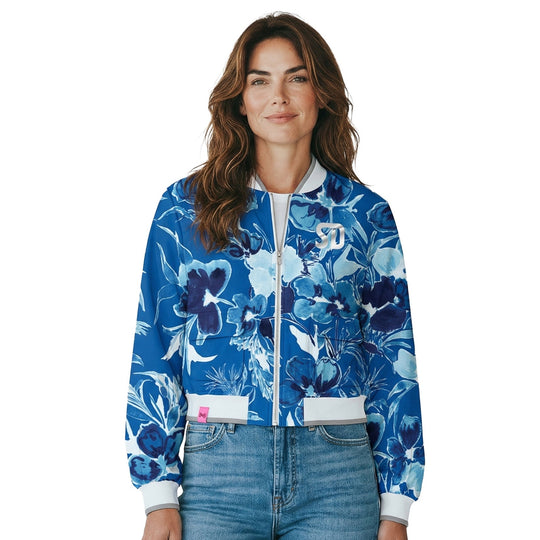 Women's Paisley Floral Bomber Jacket