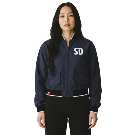 Women's Paisley Azul Flow Bomber Jacket