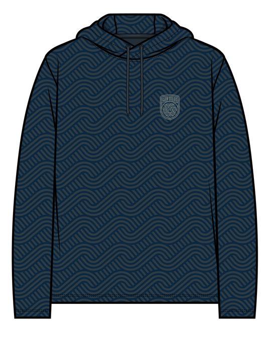 SDS Navy Flow Pattern Hooded LS