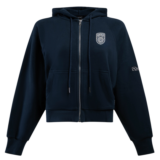 Women's Navy Crest Raglan Zip Up