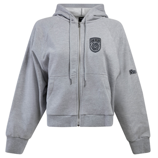 Women's Grey Crest Raglan Zip Up