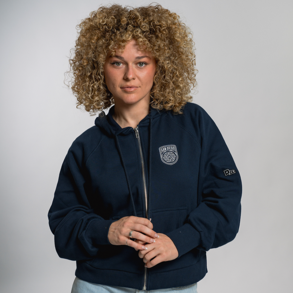 Women's Navy Crest Raglan Zip Up