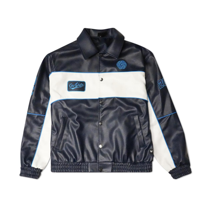 Faux Leather Bomber Jacket