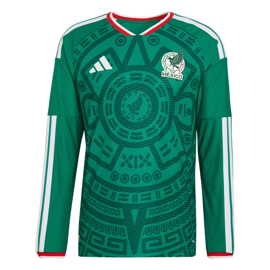 Mexico 26 Home Authentic Long Sleeve Jersey