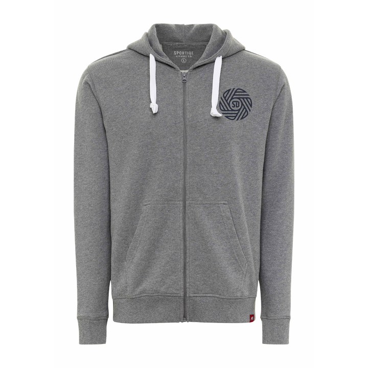 Buxton Heather Grey Flow Full Zip Hoodie