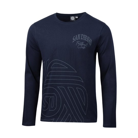 Heavy Relaxed Long Sleeve Navy Flow Tee